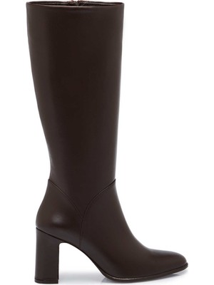 Tergan Kahverengi Hakiki Deri Kadın Çizme - K25K1CM68278-A24