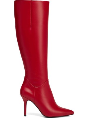 Tergan Kırmızı Hakiki Deri Kadın Çizme - K25K1CM68382-A30