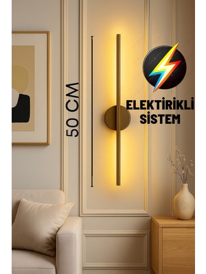 Avize 360 Modern Dekoratif LED Duvar Aplik 50 cm Günışığı Eskitme 1 Adet ( Elektirikli Sistem )