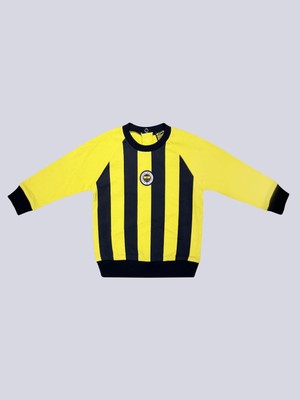 Fenerbahçe Sarı Lacivert Çubuklu Bebek Sweatshirt
