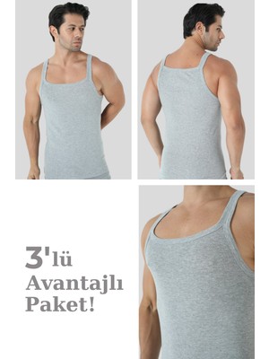 Arma Yıldız Erkek Ince Askılı Atlet 3'lü Paket Pamuklu Ribana Esnek Kumaş