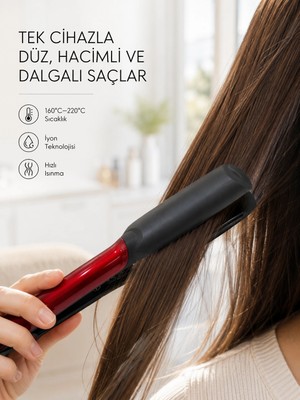 Astraltech Çok Yönlü Kullanım Sunan Saç Düzleştirici – Düzleştirici ve Hacim Verici