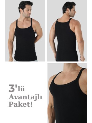 Arma Yıldız Erkek Ince Askılı Atlet 3'lü Paket Pamuklu Ribana Esnek Kumaş