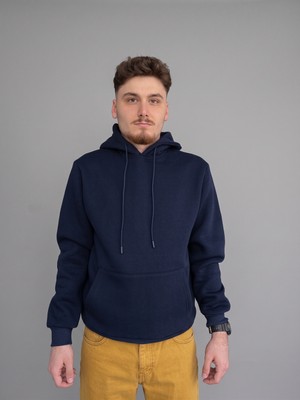 Felvino Erkek Basic Premium Kapüşonlu Şardonlu Kanguru Cepli Sweatshirt Hoodie