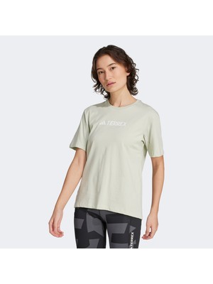 adidas Terrex Classic Logo Kadın Yeşil T-Shirt.-
