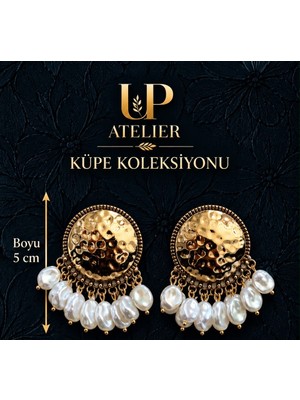 Up Atelier Gold Inci Taşlı Küpe