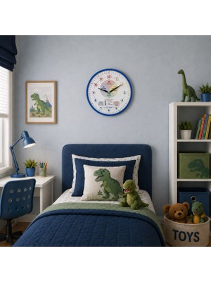 Teknoparkx Renkli Eğitici 36 x 36 cm Mavi Çocuk Duvar Saati