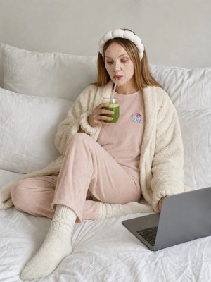 Pemilo Kadın 1250-6 Seul Raporlu Pijama Takımı