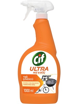 Cif Ultra Hız & Güç Yağ Çözücü Sprey Leke ve Kir Çıkarıcı 1000 ml 3 Adet
