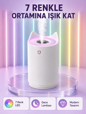 Astraltech Oda Nemlendirici LED Işıklı Ultrasonik Buhar Makinesi Aroma Difüzör