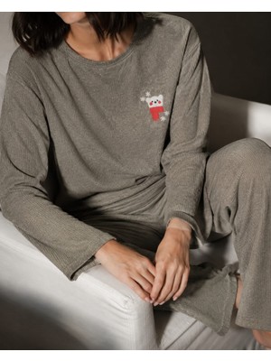 Pemilo Kadın 1250-5 Seul Raporlu Pijama Takımı