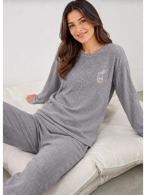 Pemilo Kadın 1250-1 Seul Raporlu Pijama Takımı