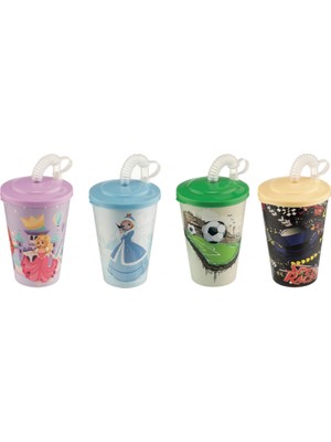 Bee Home Kids Pipetli Bardak 400 ml 4 Adet