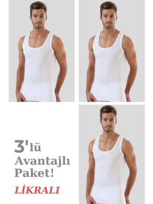 Arma Yıldız Erkek Likralı Atlet 3'lü Paket Esnek, Rahat, Vücuda Oturan Iç Giyim