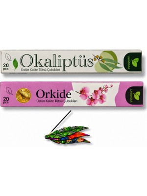 Layansaa Çubuk Tütsü Orkide & Okaliptüs  40 Adet (2 Paket) + Tütsülük 1 Adet
