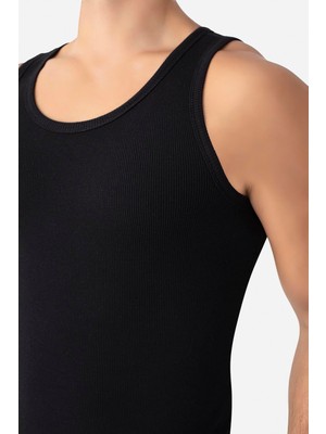 Arma Yıldız Erkek Fitilli Atlet Pamuklu Likralı Kaşkorse Halter Yaka Slim Fit Atlet