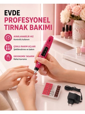 Astraltech Profesyonel Tırnak Matkap Makinesi – USB Şarjlı, Ayarlanabilir Hız, Düşük Titreşimli ve Sessiz Çalışma