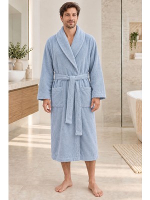 Özdilek Kadın/erkek Unisex Pamuklu Bornoz Xl - Mavi