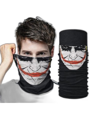 Zamerya Joker Desenli Çok Amaçlı Buff – Yüz, Boyun ve Bandana Maskesi 5 No