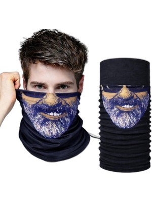 Zamerya Sakallı Yüz Desenli Baf Buff – Çok Amaçlı Boyunluk  Maske 1 No