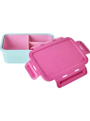 Rice Saklama Kabı Bölmeli Saklama Kabı - Pembe & Mint