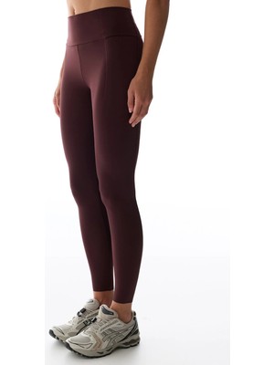 Penti Koyu Bordo Stretch360 Orta Destek Gizli Cepli Yüksek Bel Tayt