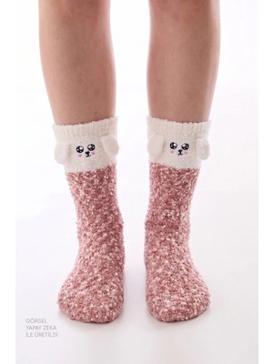 Penti Açık Pembe Happiness Köpek Desenli Soket Çorap
