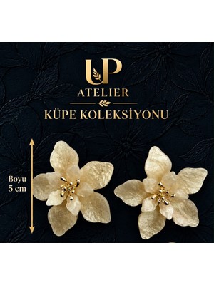 Up Atelier Simli Çiçek Küpe 5cm