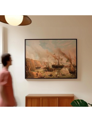 Pegziz Tarihi Deniz Savaşı Çerçeveli Sanat Poster Duvar Dekoru