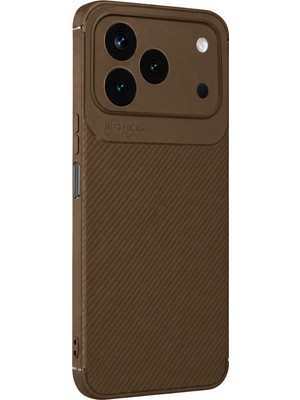 Spt-Gld Newface Tecno Spark 50 4g Auto Focus Karbon Kapak - Kahverengi