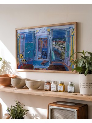 Pegziz Nice Manzarası Fovist Sanat Çerçeveli Poster Duvar Dekoru