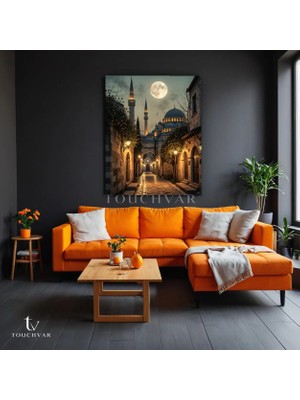 Dikey Kanvas Tablo Istanbul Cami Sokak Şehir Mimari Tablo Ev Ofis Duvar Dekoru