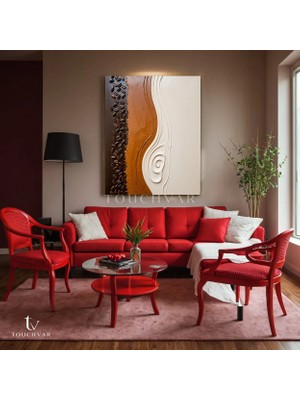 Dikey Kanvas Tablo Kahve Çekirdekleri ve Krema Mutfak Tablosu Ev Ofis Duvar Dekoru