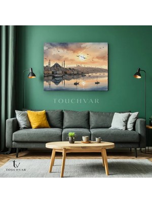 Yatay Kanvas Tablo Istanbul Şehir Manzarası Şehir Mimari Tablo Ev Ofis Duvar Dekoru
