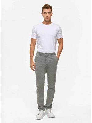 Süvari Gri Erkek Slim Fit Armürlü Pantolon PN2020500719