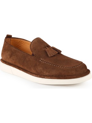 Libero L6041 Hakiki Süet Püskül Detaylı Yastıklamalı Kalın Taban Erkek Casual Comfort Loafer