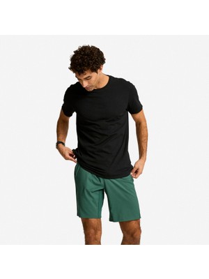 Decathlon Domyos Erkek Kısa Kollu Spor Tişörtü - Siyah