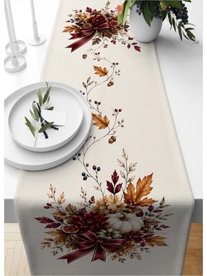 Bertille Home Sonbahar Serisi 140X40 cm Dijital Baskılı Runner (Halloween Autumn)