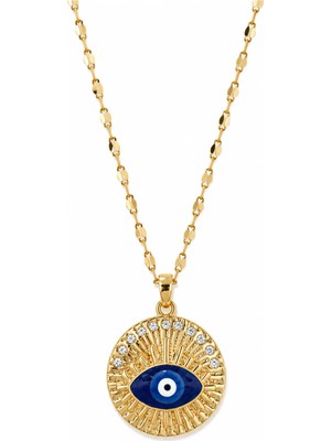 Hector&Co. Jewellery Gold Kaplama Nazar Boncuklu Güneş Motifli Kolye – Zarif Kadın Kolye