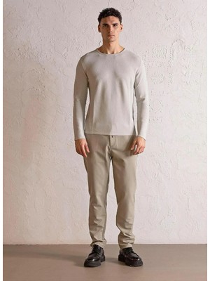 gmg firenze Gmg Fırenze Ekru Erkek Bisiklet Yaka Slim Fit Kazak GU25MFW04028