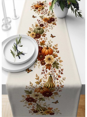 Bertille Home Sonbahar Serisi 140X40 cm Dijital Baskılı Runner (Halloween Autumn)