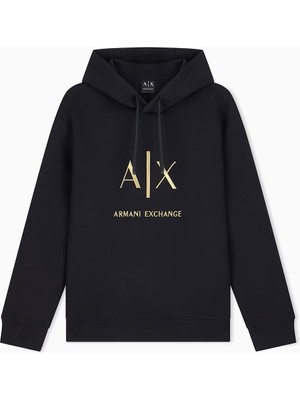 Armani Exchange Erkek Regular Fit Uzun Kollu Yuvarlak Yaka Pamuklu Siyah Sweatshirt XM003876 AF20150-UC001
