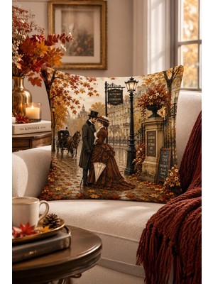 Bertille Home Sonbahar Serisi Çift Tarafı Dijital Baskılı Kırlent Kılıfı (Halloween Autumn)