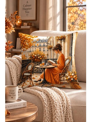 Bertille Home Sonbahar Serisi Çift Tarafı Dijital Baskılı Kırlent Kılıfı (Halloween Autumn)