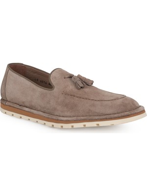 Libero L6016 Hakiki Süet Deri Püskül Aksesuarlı Dişli Taban Erkek Casual Mokasen Loafer