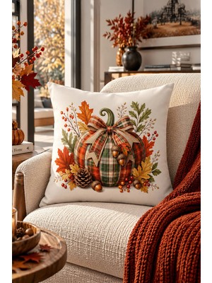 Bertille Home Sonbahar Serisi Çift Tarafı Dijital Baskılı Kırlent Kılıfı (Halloween Autumn)