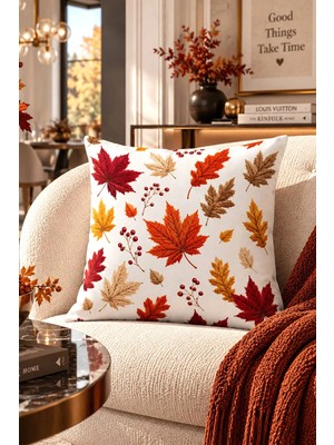 Bertille Home Sonbahar Serisi Çift Tarafı Dijital Baskılı Kırlent Kılıfı (Halloween Autumn)