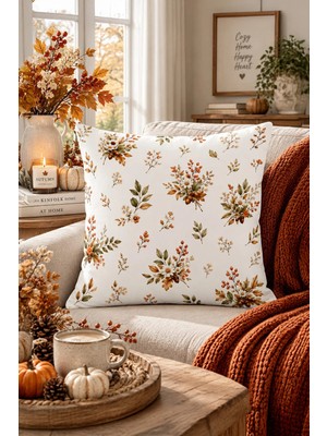 Bertille Home Sonbahar Serisi Çift Tarafı Dijital Baskılı Kırlent Kılıfı (Halloween Autumn)