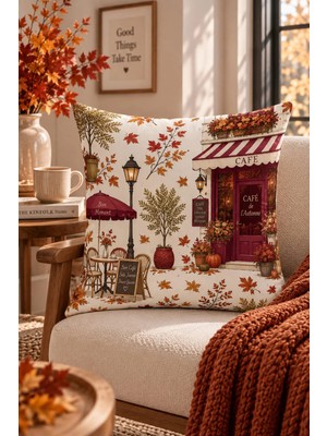 Bertille Home Sonbahar Serisi Çift Tarafı Dijital Baskılı Kırlent Kılıfı (Halloween Autumn)
