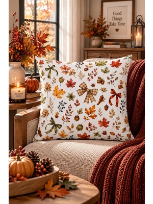 Bertille Home Sonbahar Serisi Çift Tarafı Dijital Baskılı Kırlent Kılıfı (Halloween Autumn)